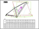 Super Ligero 970 g rígido UD 29 o 27,5 Unidades MTB Marco de Carbono MAX 2,35 neumáticos de Fibra de Carbono Marco de Bicicleta de montaña MTB Carbono Marco de Bicicleta 135 x 9 o 142 x 12 mm