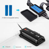 Seedary Linterna LED Frontal Lámpara Led para Cabeza USB recargable, 8000LM, 5 Modos Luz de Bicicleta IPX-6 Impermeable, Foco Luces Headlamp Faros LED, Lámpara de Cabeza para Campismo, Senderismo, Ciclismo, Pesca, Correr(Incluye 2x 18650 Baterías)
