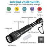 SEEDARY Linterna LED Militar Visión Nocturna, Herramientas, Portátil 1600 Lúmenes Lampara LED, Linterna para Bicicleta y Linterna Táctica.