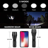 SEEDARY Linterna LED Militar Visión Nocturna, Herramientas, Portátil 1600 Lúmenes Lampara LED, Linterna para Bicicleta y Linterna Táctica.