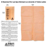 Toalla de Viaje - Alto Desempeño - PVA - Ligera Portátil Secado Instantáneo - Para Todo Tipo de Viaje o Vacaciones Playa Alberca Natación Camping Pesca Hiking Turismo Viajeros Caminata Backpacking Mochileros Ramblers Hombre y Mujer By RMBLR Supply