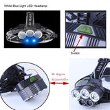 Seedary Linterna LED Frontal Lámpara Led para Cabeza USB recargable, 8000LM, 5 Modos Luz de Bicicleta IPX-6 Impermeable, Foco Luces Headlamp Faros LED, Lámpara de Cabeza para Campismo, Senderismo, Ciclismo, Pesca, Correr(Incluye 2x 18650 Baterías)