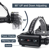 Seedary Linterna LED Frontal Lámpara Led para Cabeza USB recargable, 8000LM, 5 Modos Luz de Bicicleta IPX-6 Impermeable, Foco Luces Headlamp Faros LED, Lámpara de Cabeza para Campismo, Senderismo, Ciclismo, Pesca, Correr(Incluye 2x 18650 Baterías)