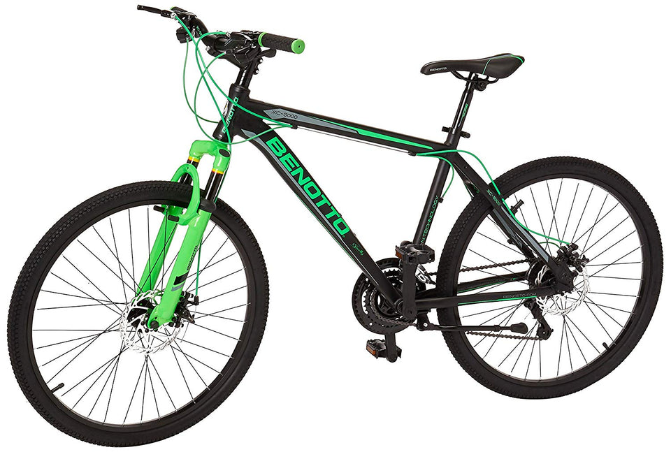 Benotto XC-5000 Bicicleta de Aluminio, Frenos DDM, color Negro/Verde, Grande