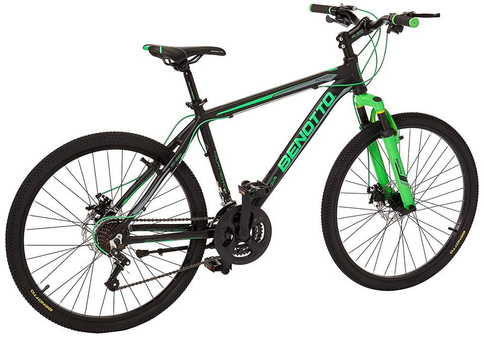 Benotto XC-5000 Bicicleta de Aluminio, Frenos DDM, color Negro/Verde, Grande