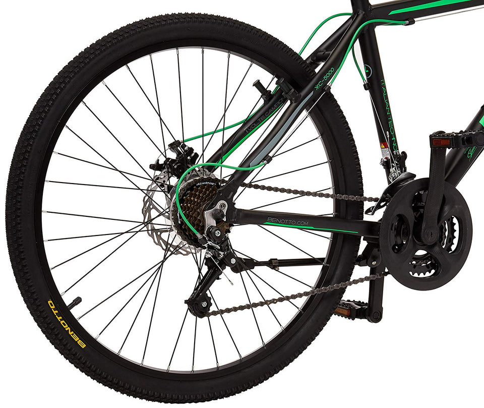 Benotto XC-5000 Bicicleta de Aluminio, Frenos DDM, color Negro/Verde, Grande